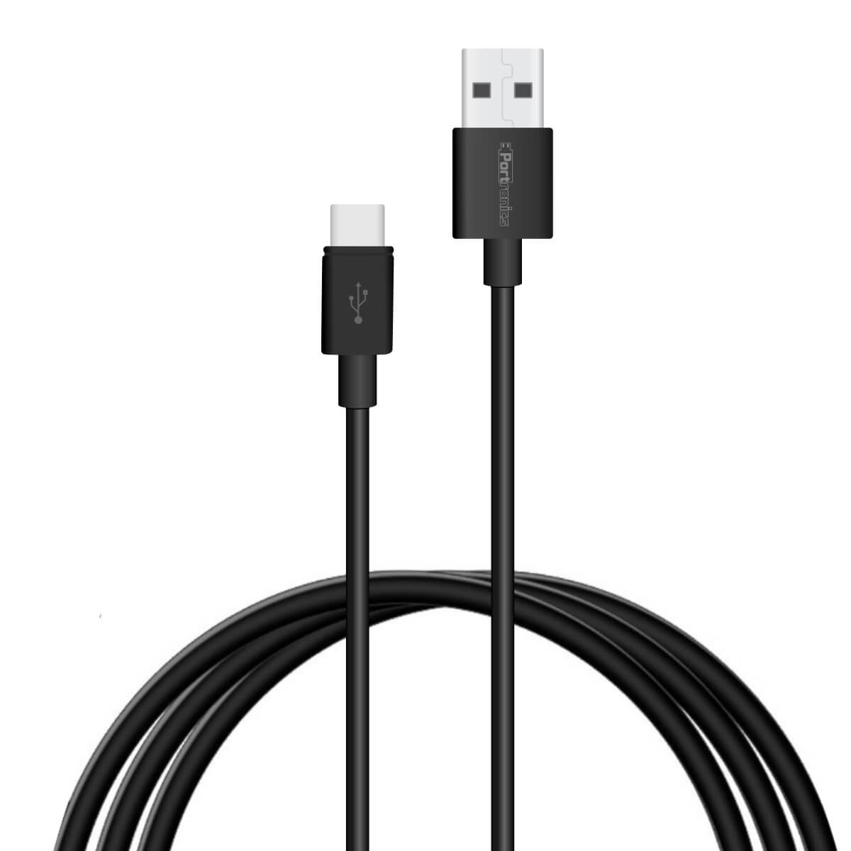Portronics Konnect Core Plus POR-1086, 3.0A 2Meter Type-C Cable with Charge & Sync Function for All Type-C Devices (Black)